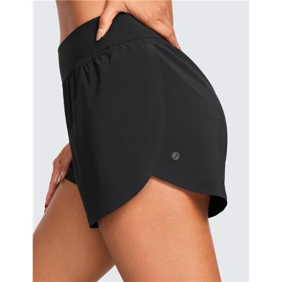 High Waisted Dolphin Athletic Running Shorts for Women 3" High Split - Picture 4 of 6